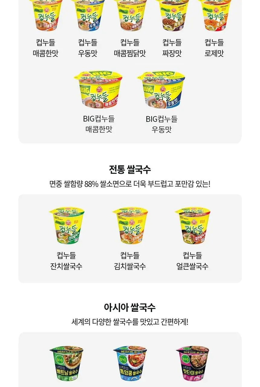 [오뚜기] 빅컵누들 매콤한맛/우동맛 2종 중 선택 상세페이지 7